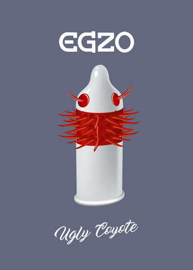 Prezervativ Egzo Ugly Coyote cu proeminente pentru stimulare si placere intensa